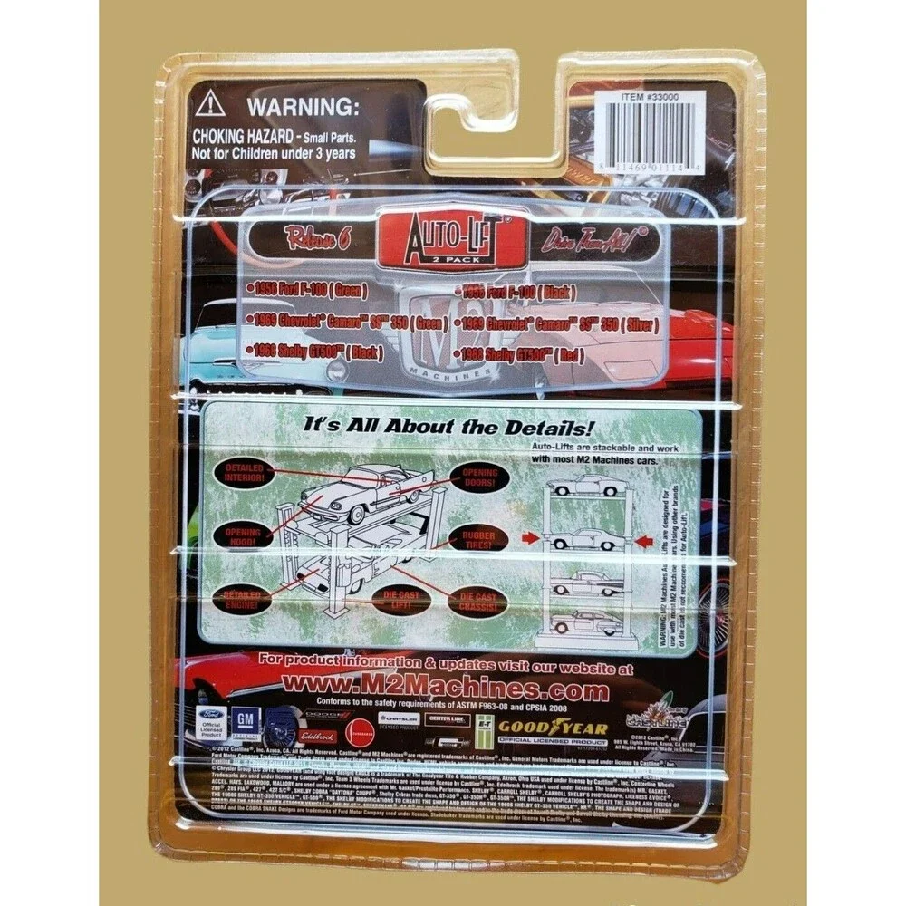 M2 Machines Auto-Lift 2 Pack 1956 Green Ford F-100 & 1968 Black Shelby GT500 MOC